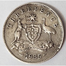 AUSTRALIA 1935 . THREEPENCE